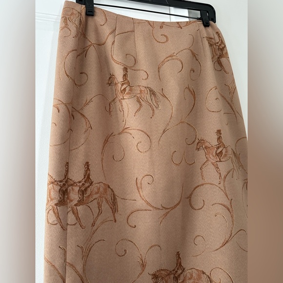 Talbot Tan Equestrian Print Skirt - Picture 6 of 9